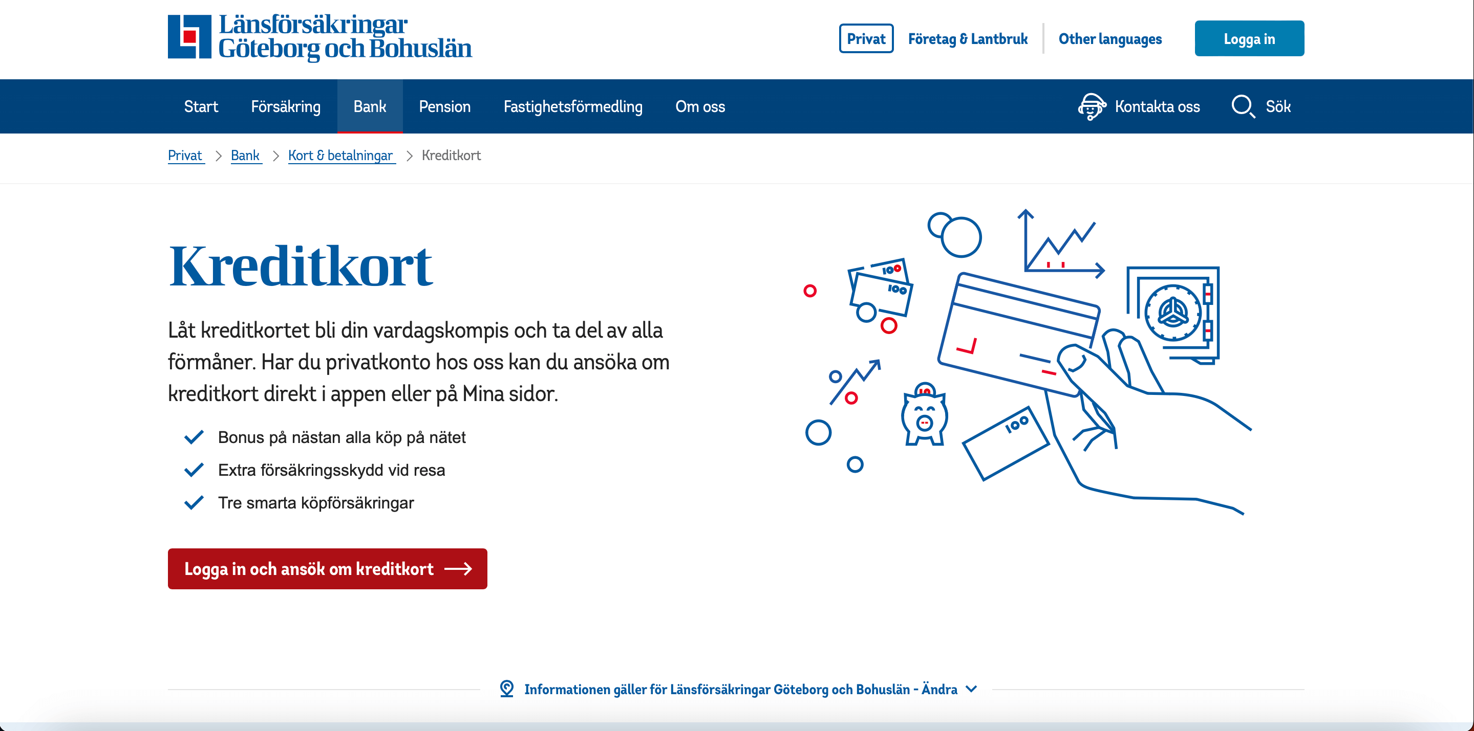 Länsförsäkringar Kreditkort ansökan skärmdump