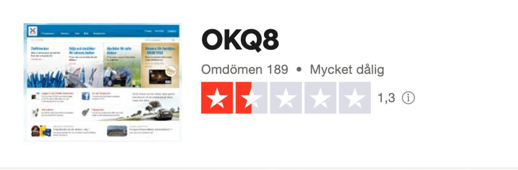 OKQ8 kreditkort kundomdömen